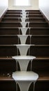 Creative concept of milk flowing down stairs Royalty Free Stock Photo