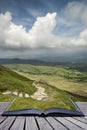 Creative concept pages of book View from Cadair Idris mountain N