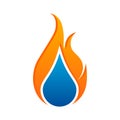 Creative concept water and gas logo symbol