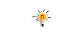 Creative conceptof a luminous energy-saving light bulb on white background. Energy conservation or idea concept Royalty Free Stock Photo