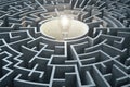 Creative concrete gray maze with lamp