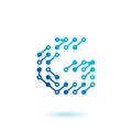 Techno Logo Letter G Circuit symbol Royalty Free Stock Photo