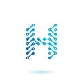 Techno Logo Letter H Circuit symbol Royalty Free Stock Photo
