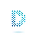 Tech Logo Letter D Circuit Icon Royalty Free Stock Photo