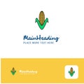 Creative Corn Logo Design. Flat color Logo place for Tagline. Vector Illustration Royalty Free Stock Photo