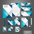 Creative corporate identity set template in blue