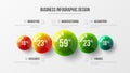 Creative corporate infographic presentation vector 3D colorful balls illustration.