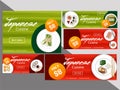 Creative coupon or voucher set with delicious foods illustration