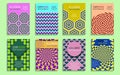 Creative covers templates with optical illusion design elements. Booklet, brochure, annual report, poster dynamic design