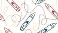 Creative Crayons & Scribbles Pattern, Artistic Doodle Design, vector design Generative AI Royalty Free Stock Photo