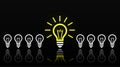 Creative creation ideas bulb, new business idea - vector