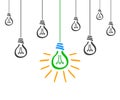 Creative creation ideas bulb, new idea sign icon - vector