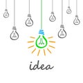 Creative creation ideas bulb, new idea - vector