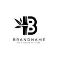 Creative and modern Black Bamboo B Letter logo design template vector eps Royalty Free Stock Photo