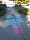 hopscotch Creative creativity drawing chalk colorful kids fun entertainment drawing Royalty Free Stock Photo