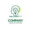 creative, creativity, head, idea, thinking Flat Business Logo te