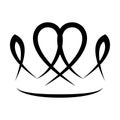 Creative crown concept logo design template. Princess royalty crown with heart Royalty Free Stock Photo