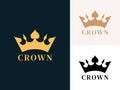 Creative Crown Royal logo design. Crown logo design vector template Royalty Free Stock Photo