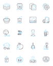 Creative Cuisine linear icons set. Artistic, Inventive, Fusion, Gourmet, Imaginative, Flair, Innovative line vector and