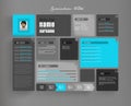 Creative curriculum vitae template with tiles.