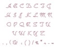 Creative cursive line style alphabet set