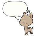 A creative cute cartoon deer and speech bubble