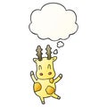 A creative cute cartoon giraffe and thought bubble in smooth gradient style