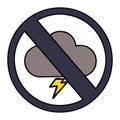 A creative cute cartoon weather warning sign Royalty Free Stock Photo