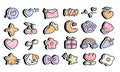 cute collection of hand-drawn cartoon colorful doodles in isolated. Royalty Free Stock Photo