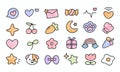 cute collection of hand-drawn colorful cartoon doodles in isolated. Royalty Free Stock Photo