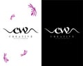 Creative cw, wc letter logo design vector