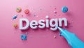 Creative 3D Design Concept with Digital Tools Royalty Free Stock Photo