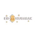 Creative 3D Eid Mubarak Typography with Lantern