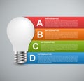 Creative 3D light bulb infographics design template. Royalty Free Stock Photo