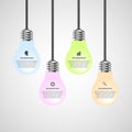 Creative 3D light bulb infographics design template. Royalty Free Stock Photo