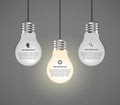 Creative 3D light bulb infographics design template. Royalty Free Stock Photo