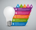 Creative 3D light bulb infographics design template. Royalty Free Stock Photo