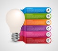 Creative 3D light bulb infographics design template. Royalty Free Stock Photo