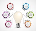 Creative 3D light bulb infographics template. Simple infographic design. Royalty Free Stock Photo