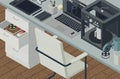 Creative 3D printing and product manufacturing,3D illustration