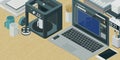 Creative 3D printing and product manufacturing,3D illustration