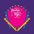Creative dandiya night invitation card design. Royalty Free Stock Photo