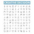 Creative decision icons, line symbols, web signs, vector set, isolated illustration