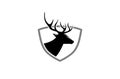 Creative Deer Black Shield Logo Design Symbol Vector Illustration