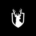 Creative Deer Shield Logo isolated on dark background