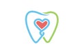 Creative Dental Teeth Heart Metaphor Logo