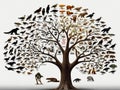 creative depiction of charles darwin\'s tree of evolution Royalty Free Stock Photo