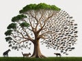 creative depiction of charles darwin\'s tree of evolution Royalty Free Stock Photo