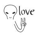 Alien love message Royalty Free Stock Photo