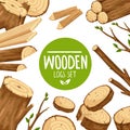 Poster design with set of wooden logs